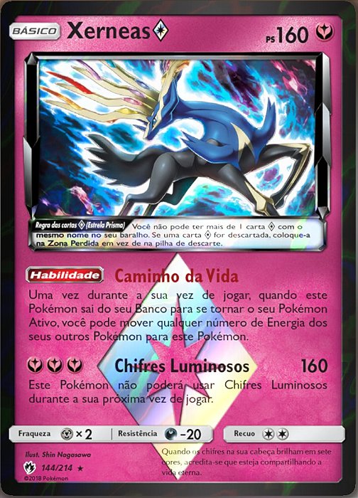 Xerneas Estrela Prisma / Xerneas Prism Star (144/214) FOIL - Carta Avulsa Pokemon