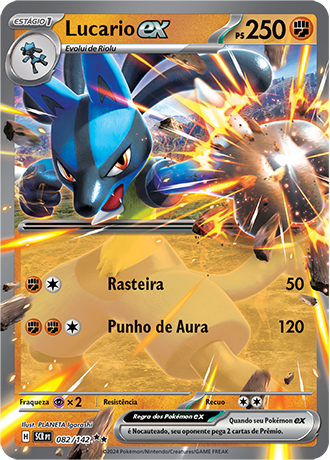 Lucario ex (082/142) - Carta Avulsa Pokemon