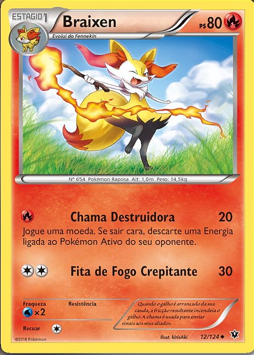 Braixen (12/124) - Carta Avulsa Pokemon