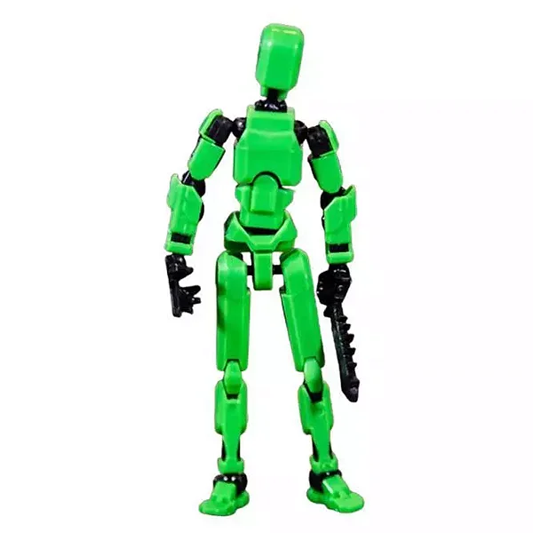 Boneco Dummy Articulado 3D para Montar - Verde e Preto (61 pçs)