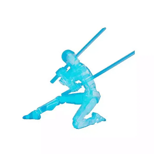 Boneco Dummy Articulado 3D para Montar - Azul Translúcido (61 pçs)