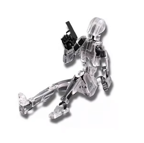 Boneco Dummy Articulado 3D para Montar - Transparente e Preto (61 pçs)