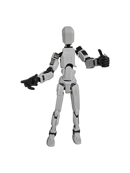 Boneco Dummy Articulado 3D para Montar - Cinza e Preto (61 pçs)