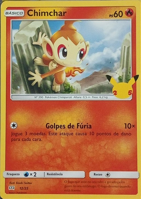 Chimchar (12/25) - Carta Avulsa Pokemon