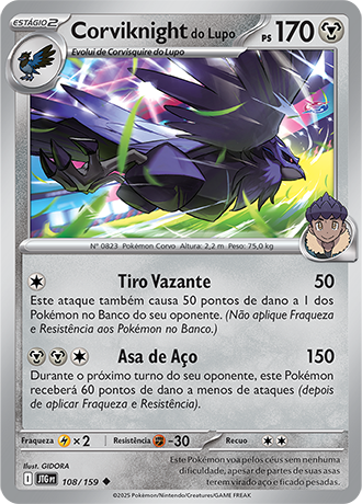Corviknight do Lupo / Hop's Corviknight (108/159) - Carta Avulsa Pokemon