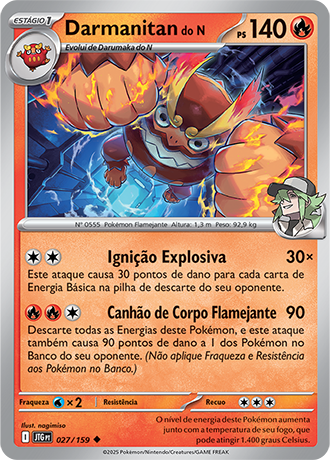 Darmanitan do N / N's Darmanitan (027/159) - Carta Avulsa Pokemon
