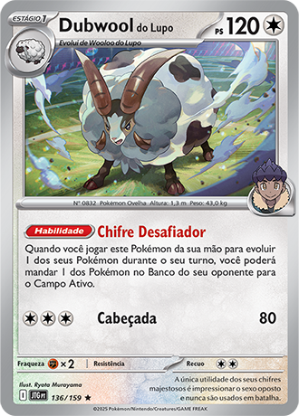 Dubwool do Lupo / Hop's Dubwool (136/159) FOIL - Carta Avulsa Pokemon
