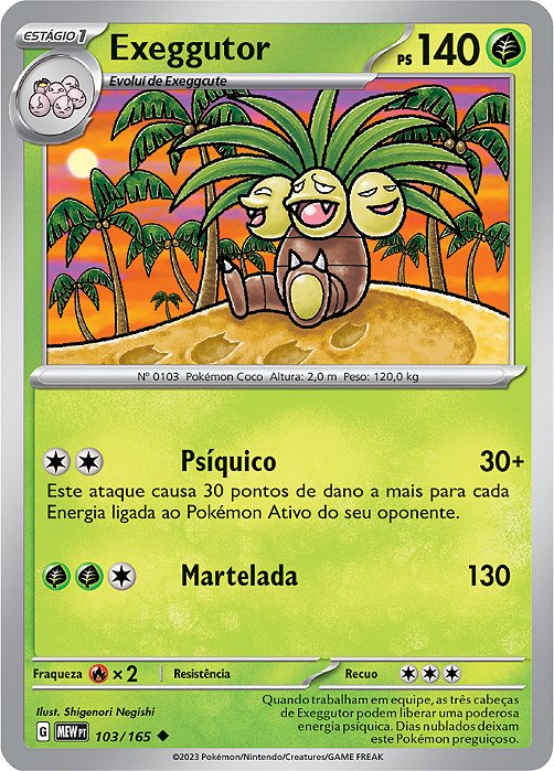 Exeggutor (103/165) - Carta Avulsa Pokemon
