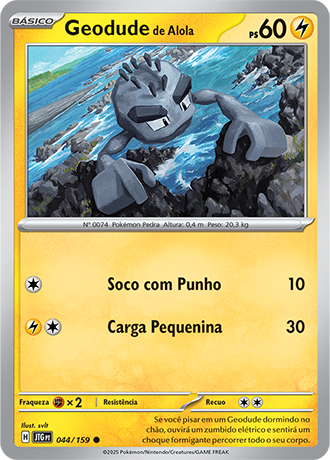 Geodude de Alola / Alolan Geodude (044/159) - Carta Avulsa Pokemon