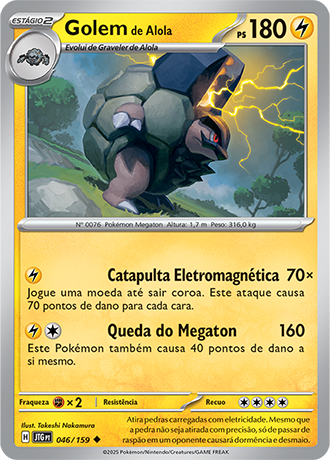 Golem de Alola / Alolan Golem (46/159) - Carta Avulsa Pokemon