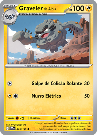 Graveler de Alola / Alolan Graveler (045/159) - Carta Avulsa Pokemon