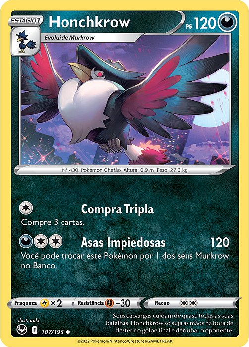 Honchkrow (107/195) - Carta Avulsa Pokemon