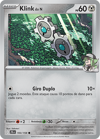 Klink do N / N's Klink (103/159) - Carta Avulsa Pokemon