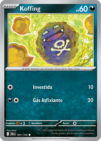 Koffing (091/159) - Carta Avulsa Pokemon