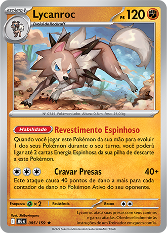 Lycanroc (085/159) FOIL - Carta Avulsa Pokemon