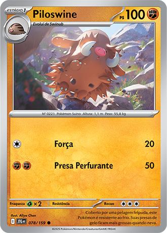 Piloswine (078/159) REV FOIL - Carta Avulsa Pokemon