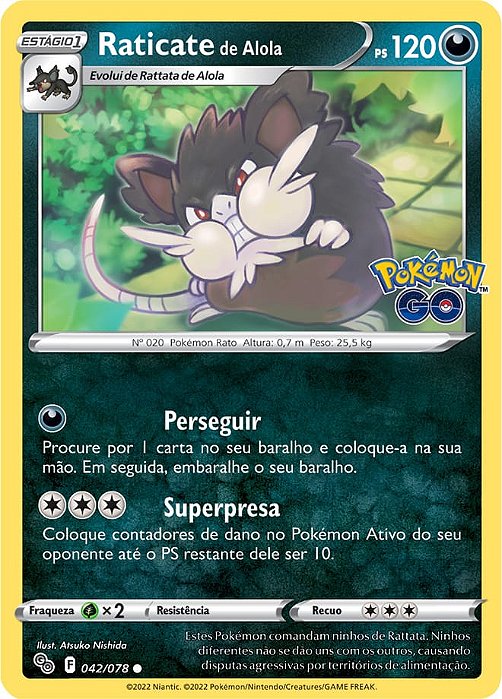 Raticate de Alola / Alolan Raticate (042/78) REV FOIL - Carta Avulsa Pokemon