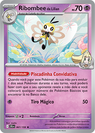 Ribombee da Lílian / Lillie's Ribombee (067/159) FOIL - Carta Avulsa Pokemon