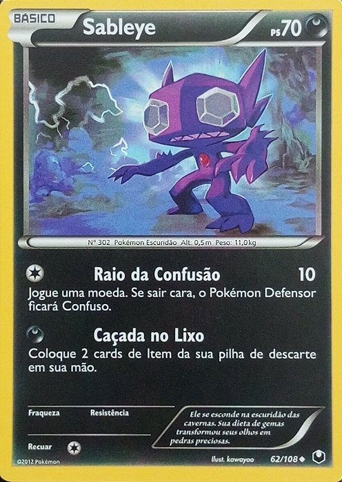 Sableye (62/108) - Carta Avulsa Pokemon