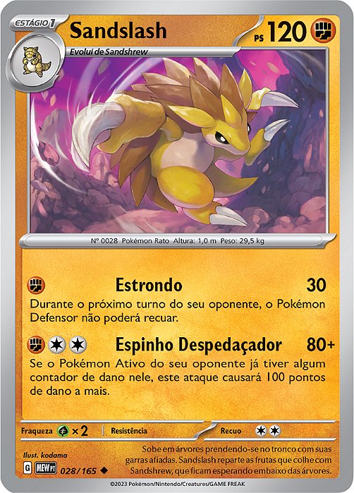 Sandslash (28/165) REV FOIL - Carta Avulsa Pokemon