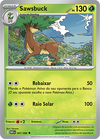 Sawsbuck (007/086) - Carta Avulsa Pokemon