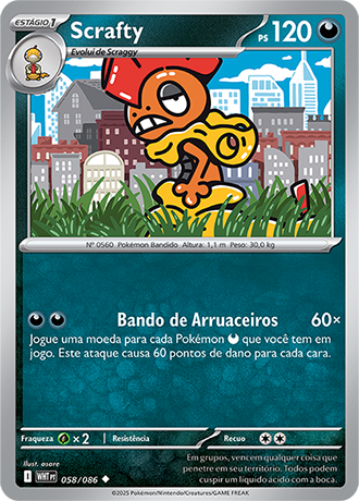 Scrafty (139/086) - Carta Avulsa Pokemon