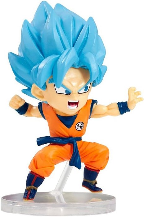 Son Goku Deus Super Saiyan Blue N1 - Miniatura Colecionável DBS 7cm (Bandai) Chibi Master Wave 1