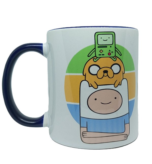 Caneca Amigos - Finn, Jake, BMO (Hora de Aventura)