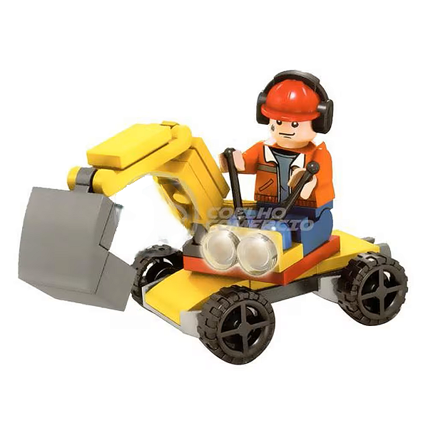 Escavadeira com Operário - Set com Minifigura de Montar (Buid Team City)