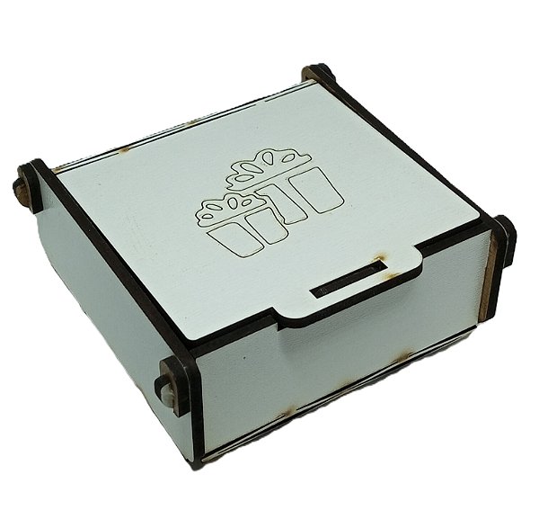 Caixinha Porta Treco em MDF - Inscrição Desenho Cupcake -  10 cm