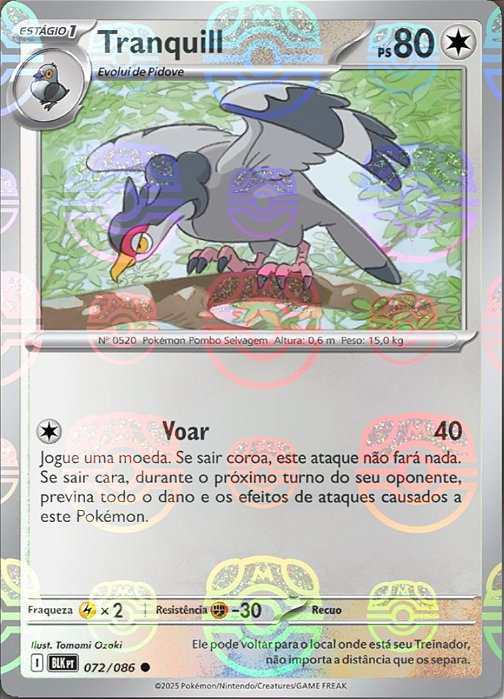 Tranquill (072/086) REV FOIL Master Ball - Carta Avulsa Pokemon