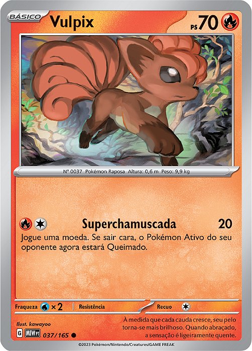 Vulpix (037/165) - Carta Avulsa Pokemon