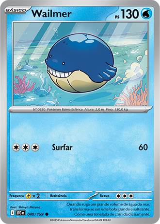 Wailmer (040/159) - Carta Avulsa Pokemon