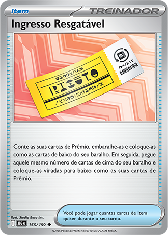 Ingresso Resgatável / Redeemable Ticket (156/159) - Carta Avulsa Pokemon