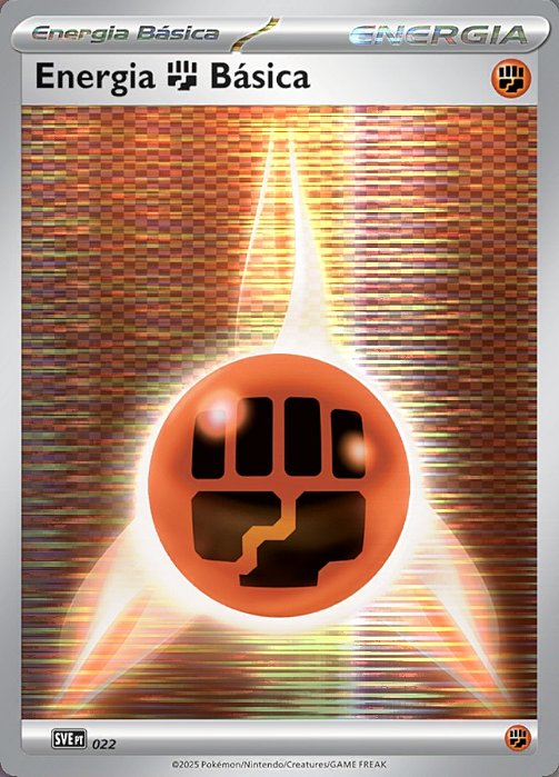 Energia de Luta (Preto/Branco) / Fighting Energy (Black-White) (SV022) FOIL - Carta Avulsa Pokemon