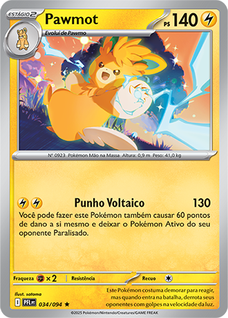 Pawmot (034/094) FOIL - Carta Avulsa Pokemon
