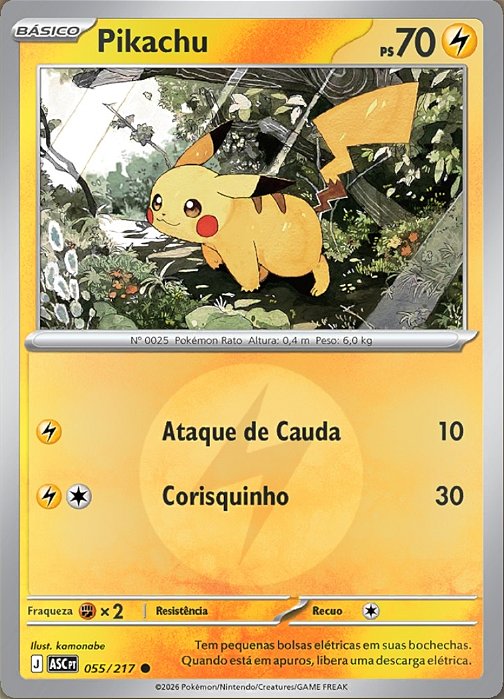 Pikachu (055E/217) REV FOIL - Carta Avulsa Pokemon