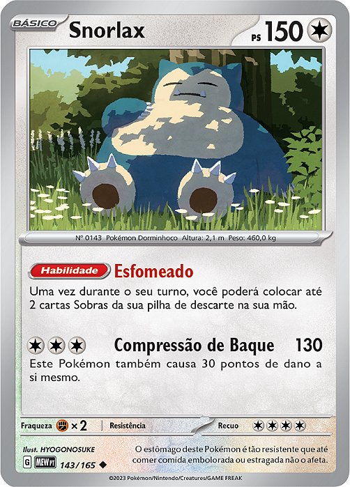 Snorlax (143/165) - Carta Avulsa Pokemon
