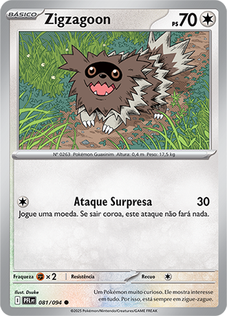 Zigzagoon (081/094) - Carta Avulsa Pokemon