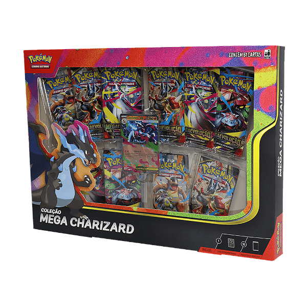 Box Pokémon Coleção Mega Charizard - Mega Charizard X ex