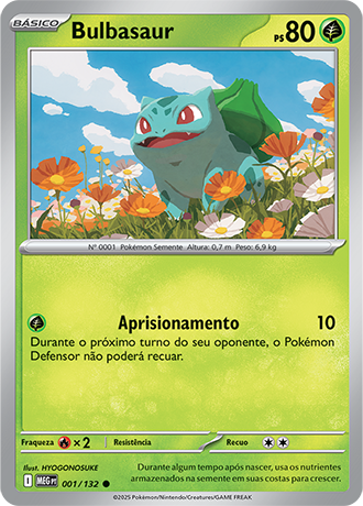 Bulbasaur (001/132) - Carta Avulsa Pokemon