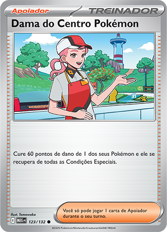 Dama do Centro Pokémon / Pokémon Center Lady (123/132) REV FOIL - Carta Avulsa Pokemon