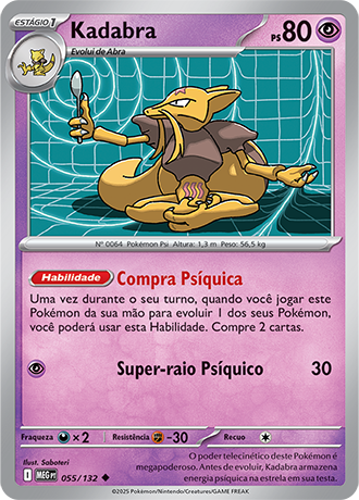Kadabra (055/132) - Carta Avulsa Pokemon