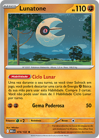 Lunatone (074/132) FOIL - Carta Avulsa Pokemon