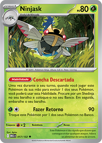 Ninjask (017/132) - Carta Avulsa Pokemon