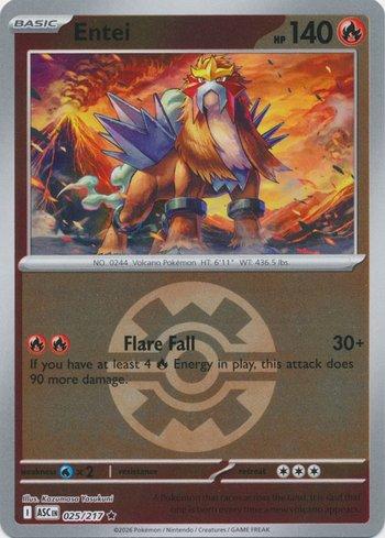 Entei (025P/217) REV FOIL - Carta Avulsa Pokemon
