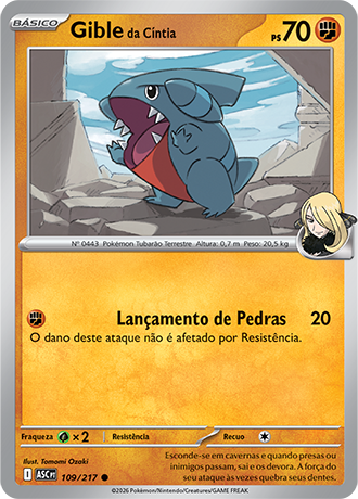 Gible da Cíntia / Cynthia's Gible (109/217) - Carta Avulsa Pokemon