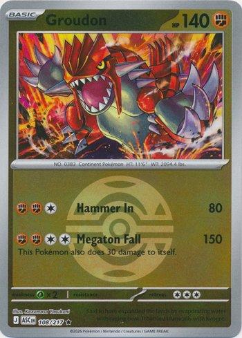 Groudon (108P/217) REV FOIL - Carta Avulsa Pokemon