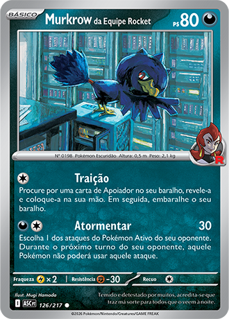 Murkrow da Equipe Rocket / Team Rocket's Murkrow (126/217) - Carta Avulsa Pokemon