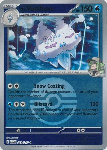 Vanilluxe do N / N's Vanilluxe (051P/217) REV FOIL - Carta Avulsa Pokemon